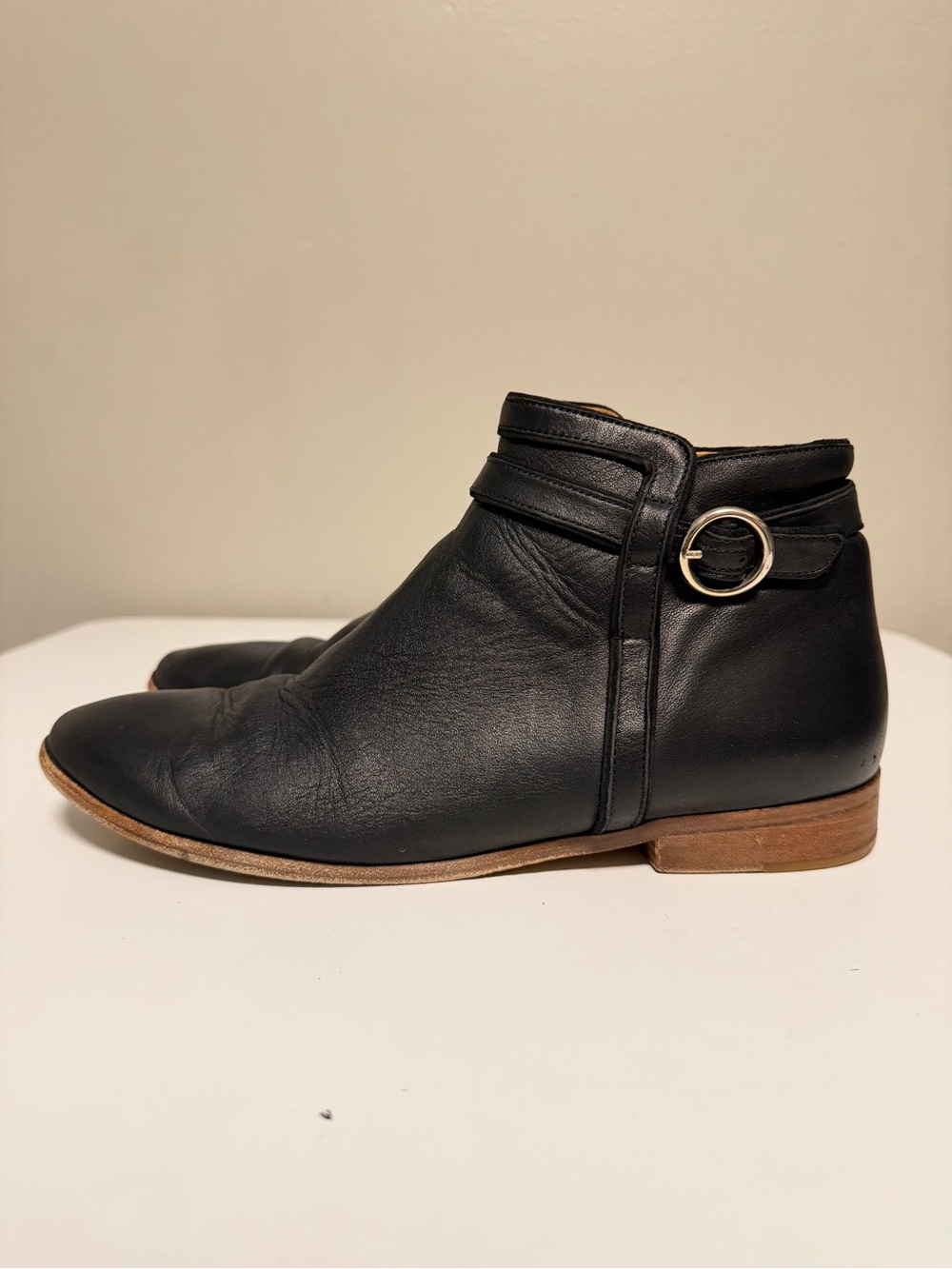 Souliers Sezane Low Johanna Boots Black Leather Women’s EU 40 US 9 UK 7 - Picture 2 of 12